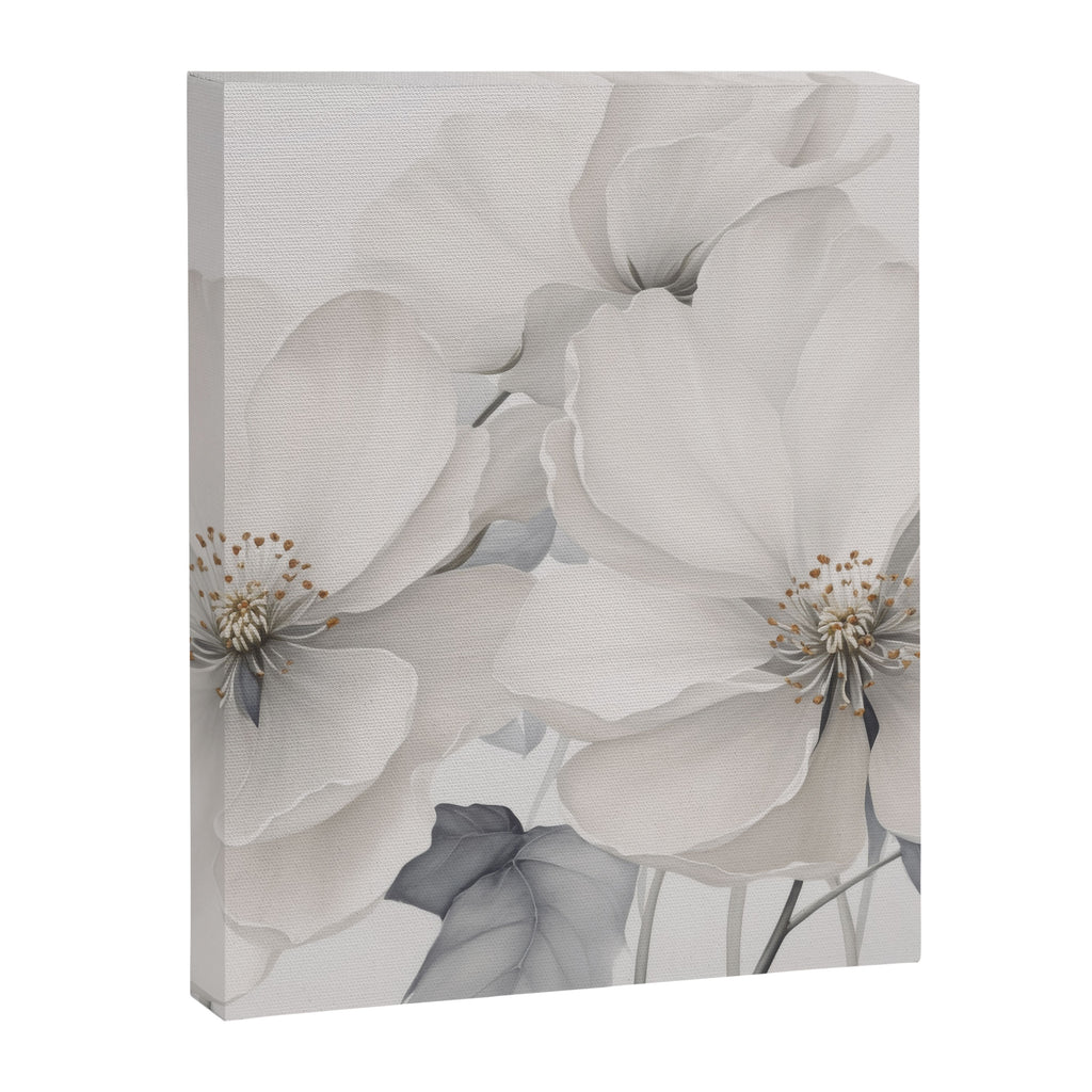 Graceful Calm Blooming Scene Ivory Grey Canvas Print Gallery Image 6