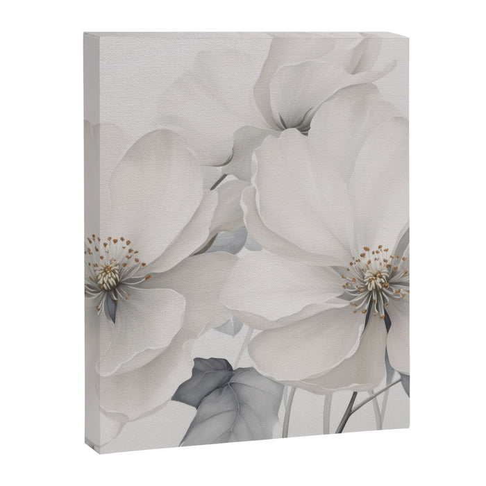 Graceful Calm Blooming Scene Ivory Grey Canvas Print Gallery Image 1