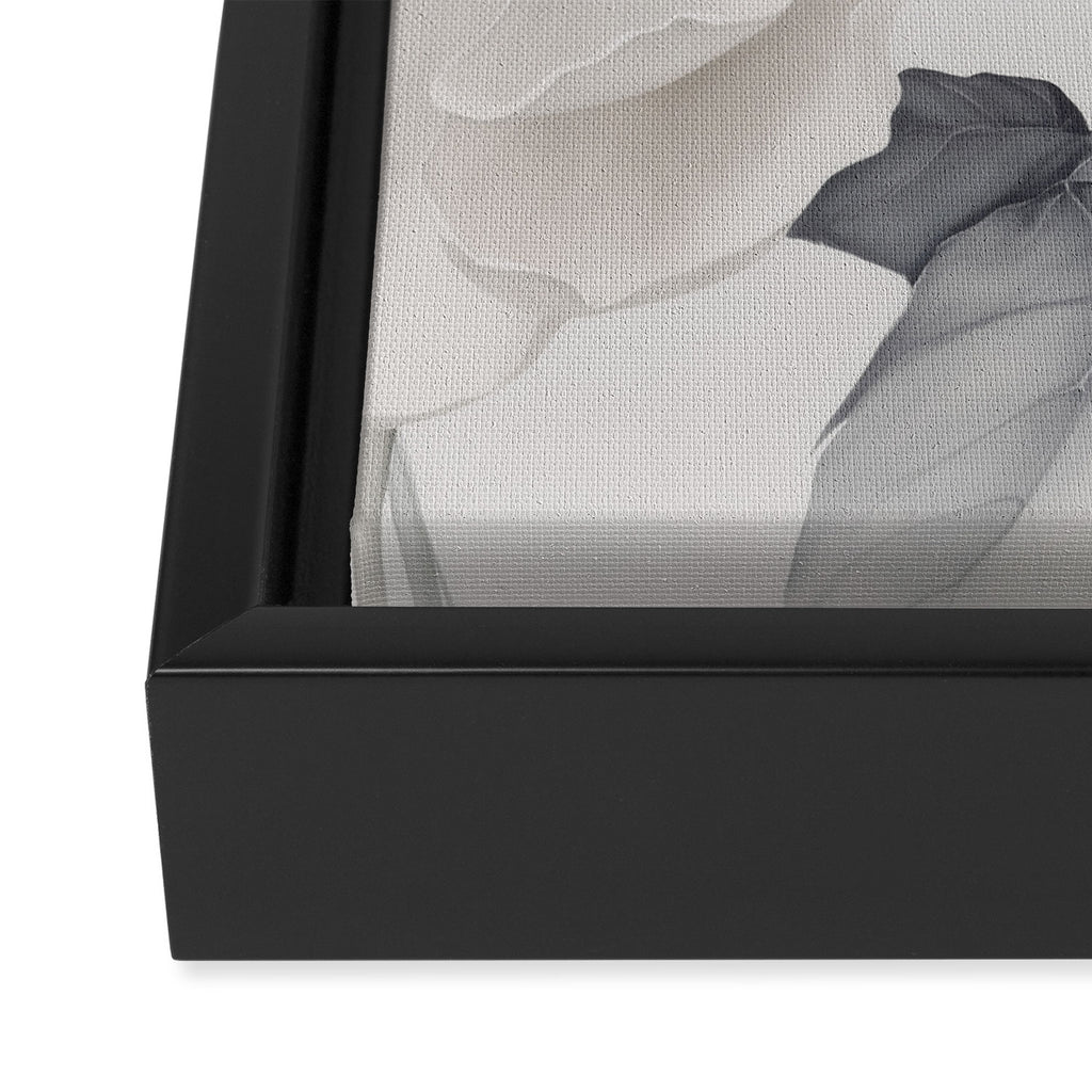Graceful Calm Blooming Scene Ivory Grey Framed Canvas Print Gallery Image 3