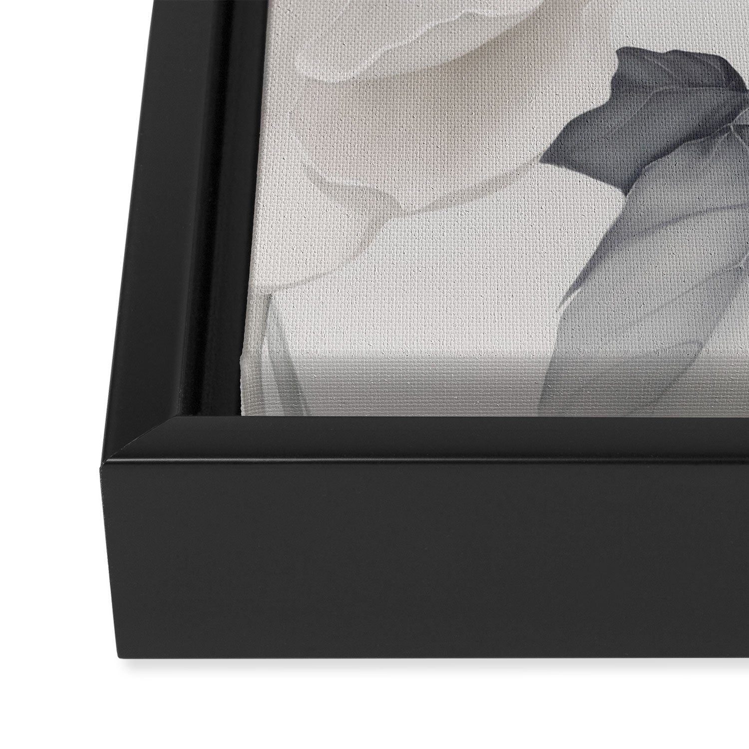 Graceful Calm Blooming Scene Ivory Grey Framed Canvas Print Gallery Image 3