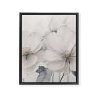 Graceful Calm Blooming Scene Ivory Grey Framed Canvas Print Gallery Image 6