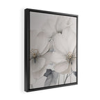 Graceful Calm Blooming Scene Ivory Grey Framed Canvas Print Gallery Image 2