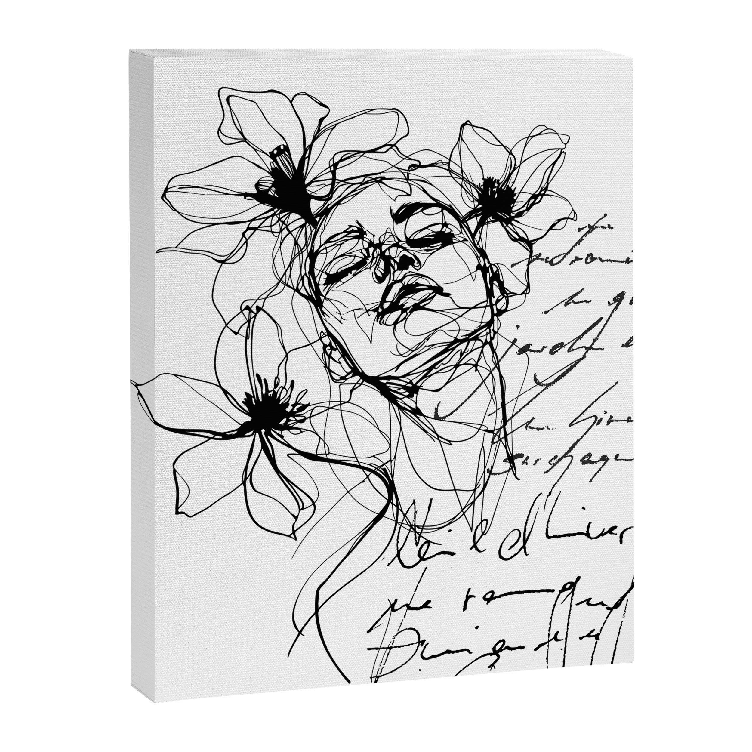 Imperfect Beauty Expressive Line Art Portrait  Canvas Print Gallery Image 6