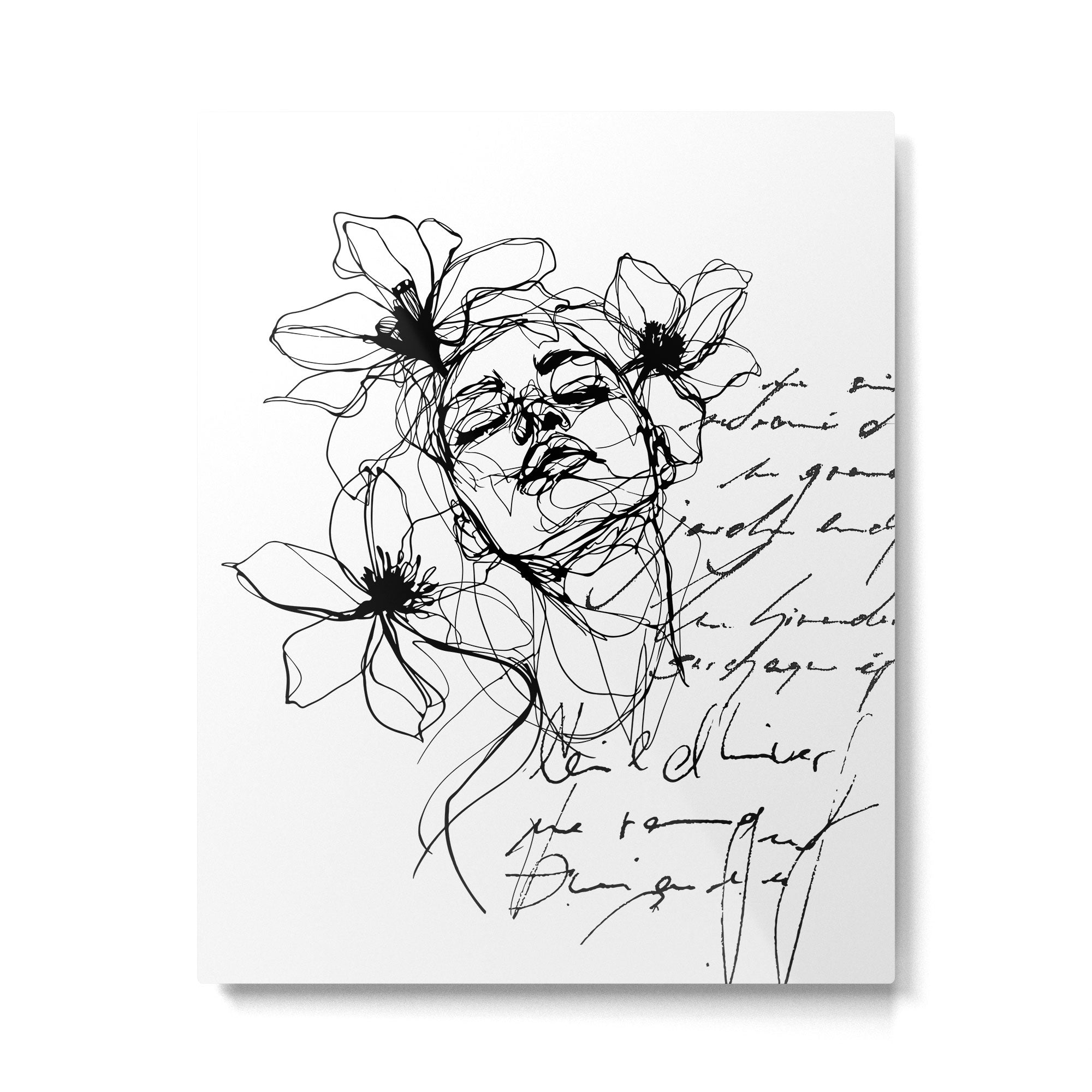 Imperfect Beauty Expressive Line Art Portrait  Metal Print Gallery Image 4