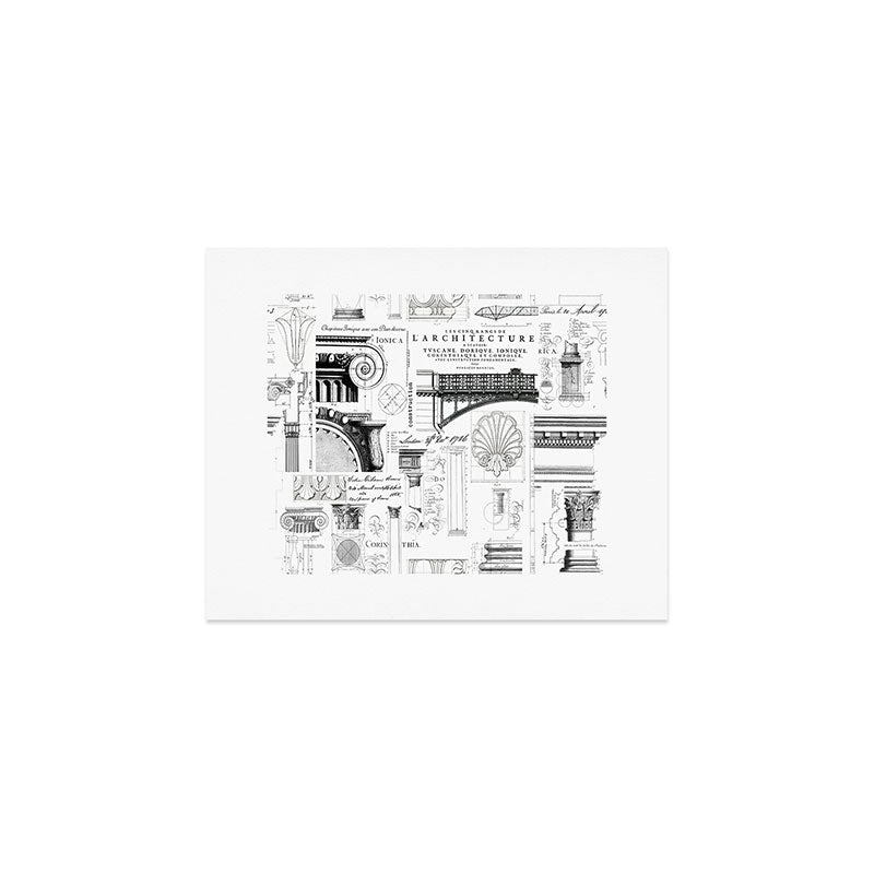 Industrial Charm Vintage Blueprint Details And Typography Black And White Art Print Gallery Image 1