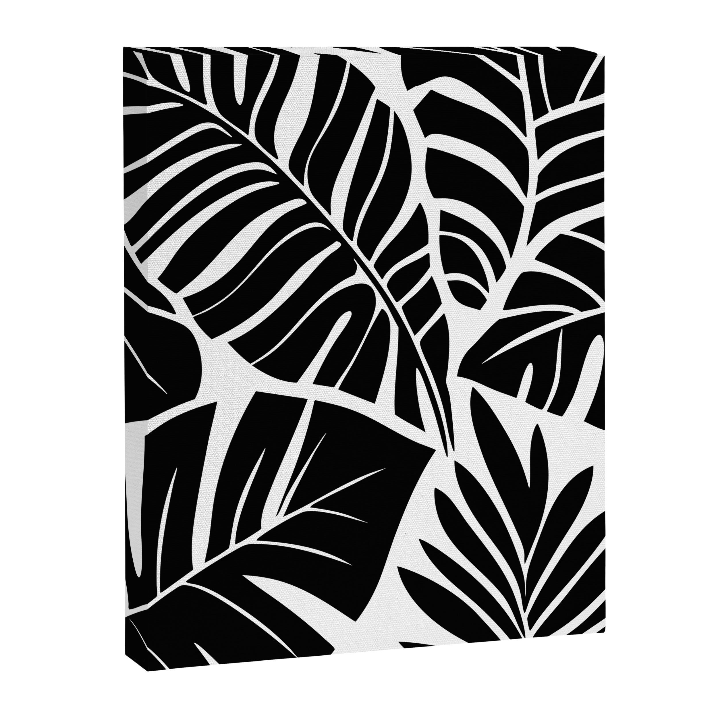 Leafy Calm Charm Black And White Simplicity Canvas Print Gallery Image 6