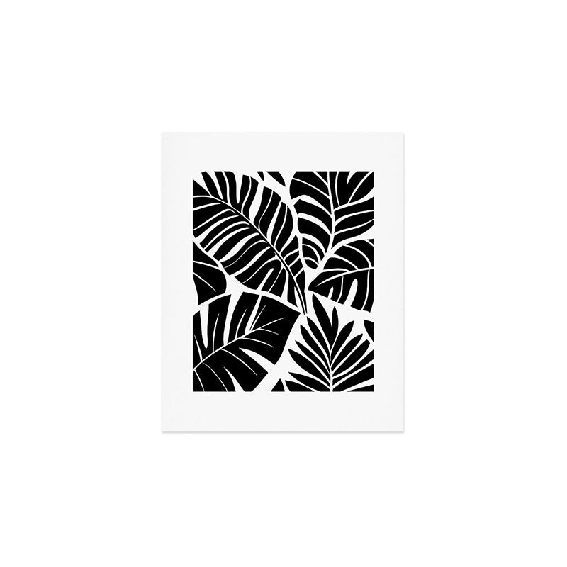 Leafy Calm Charm Black And White Simplicity Art Print Gallery Image 1