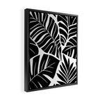 Leafy Calm Charm Black And White Simplicity Framed Canvas Print Gallery Image 2