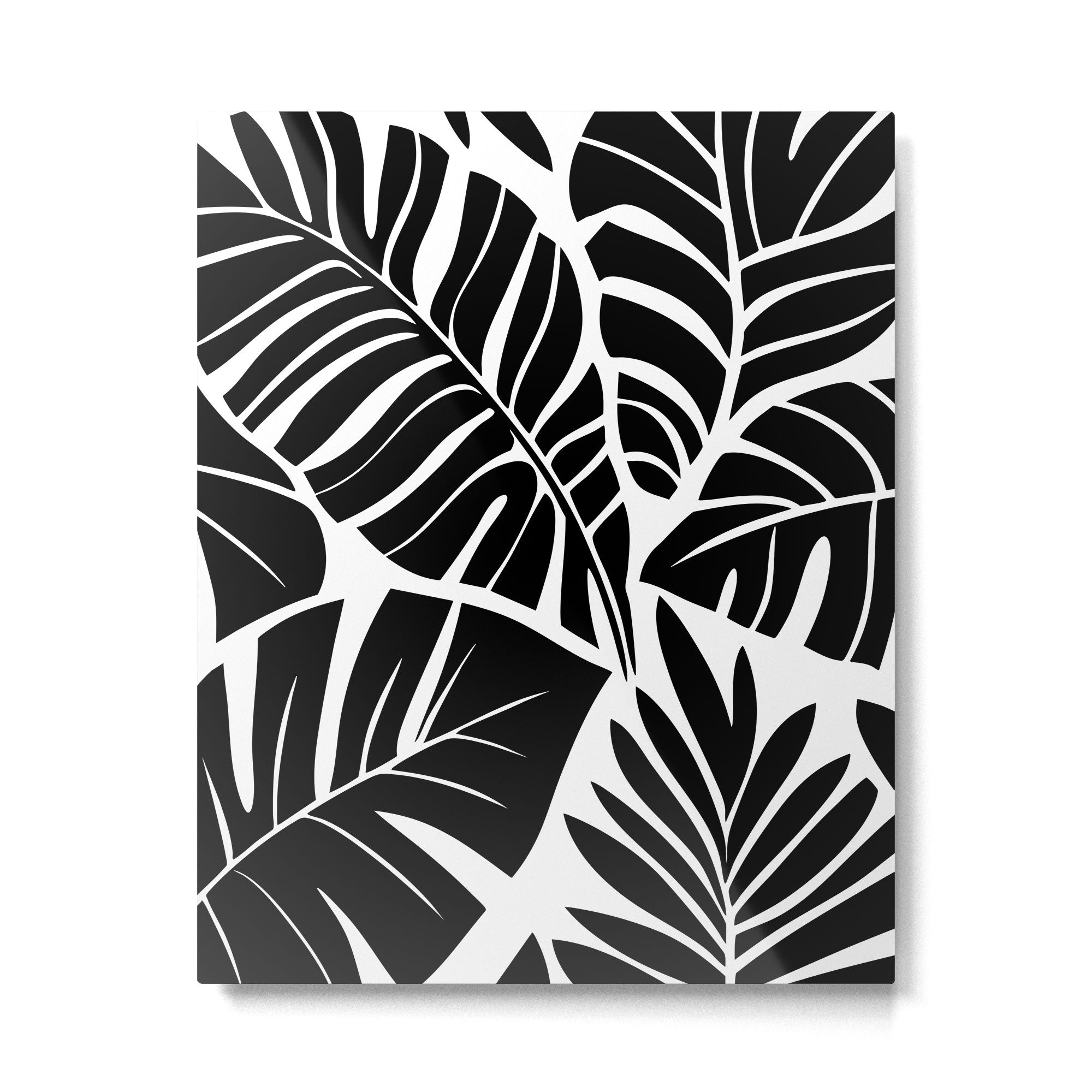 Leafy Calm Charm Black And White Simplicity Metal Print Gallery Image 4