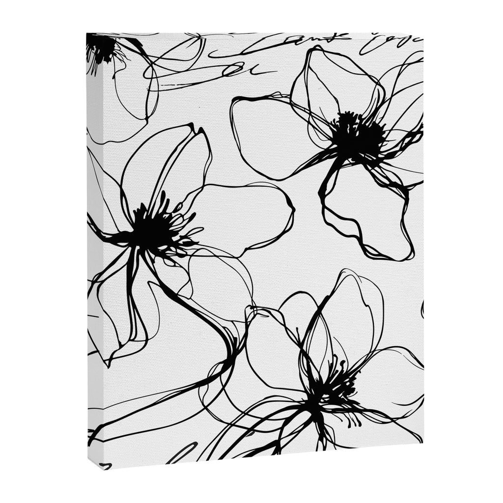 Loose Flower Study Black And White Canvas Print Gallery Image 6