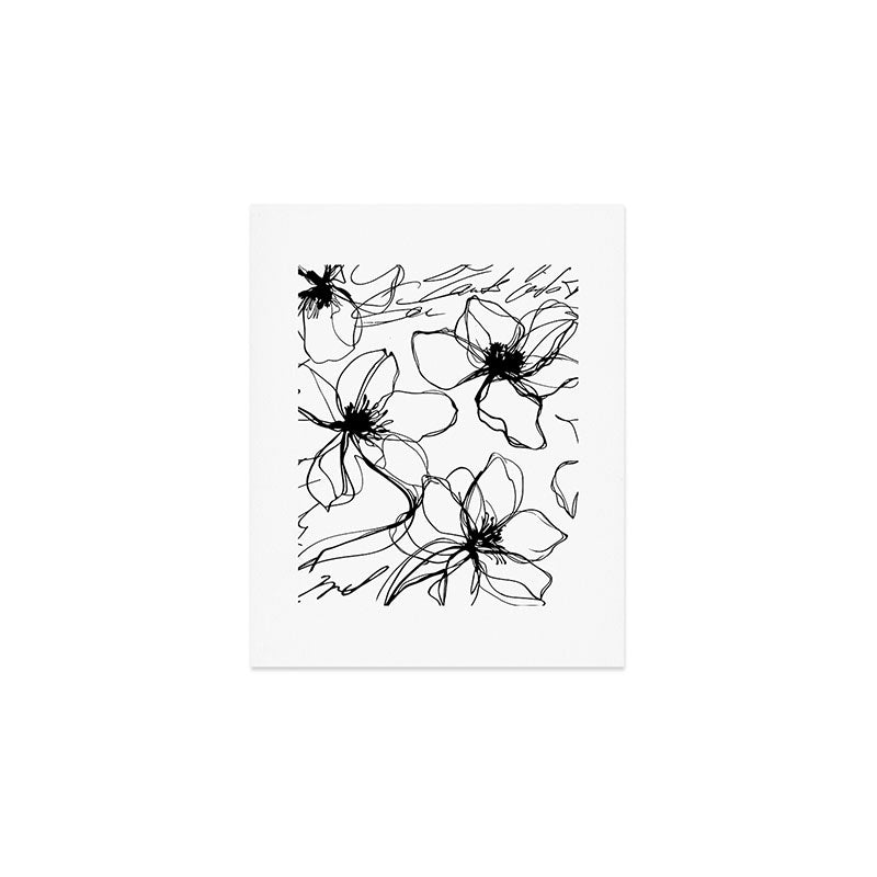 Loose Flower Study Black And White Art Print Gallery Image 1