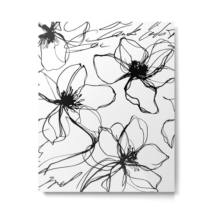 Loose Flower Study Black And White Metal Print Gallery Image 1