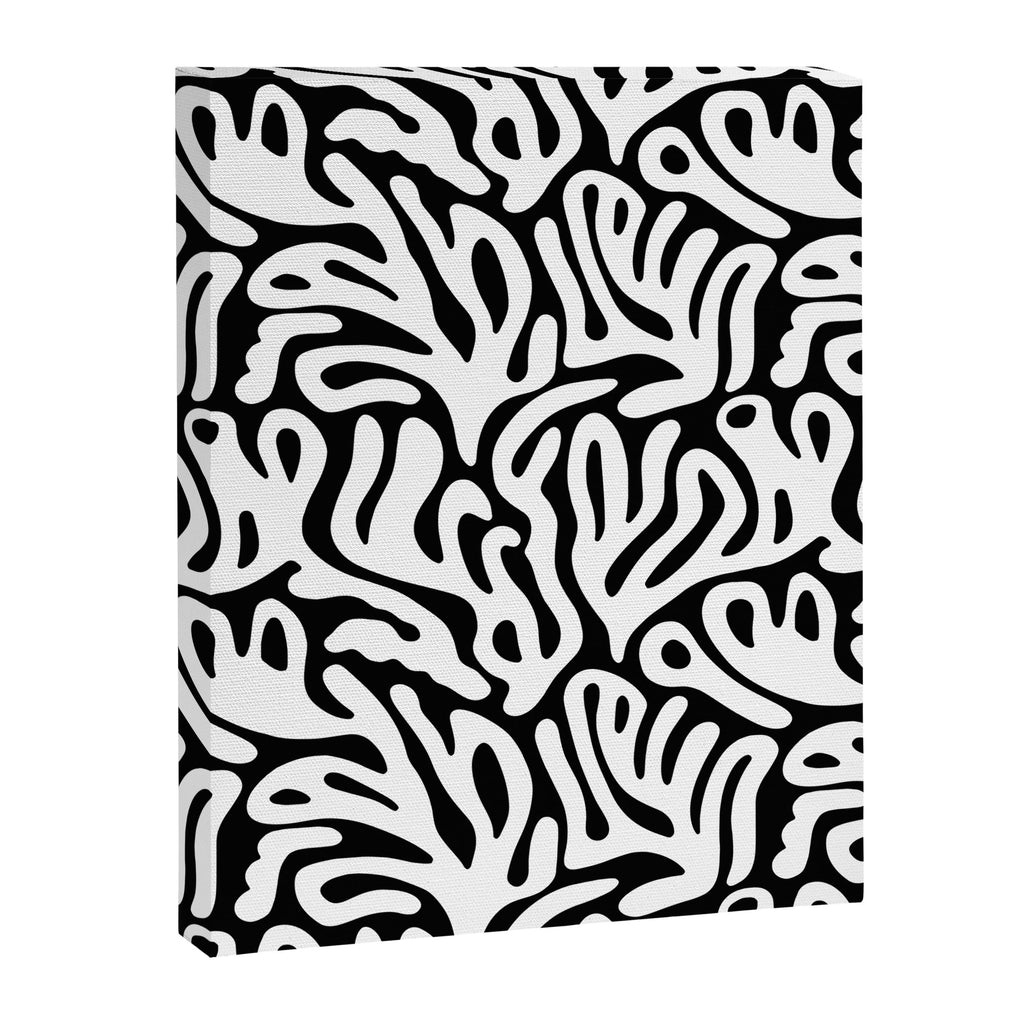 Matisse Organic Shapes Free Form Cut Outs Pattern White On Black Canvas Print Gallery Image 8