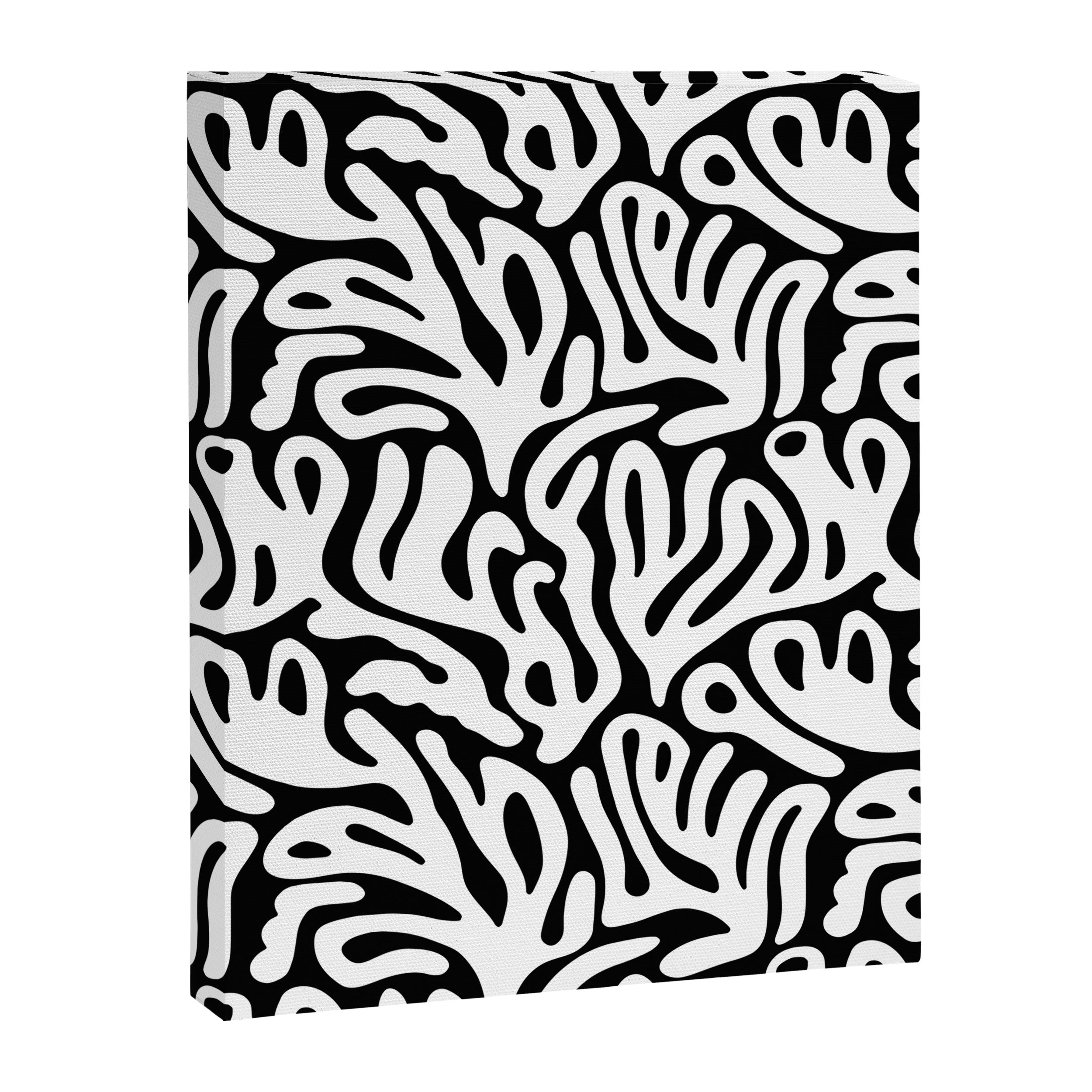 Matisse Organic Shapes Free Form Cut Outs Pattern White On Black Canvas Print Gallery Image 8