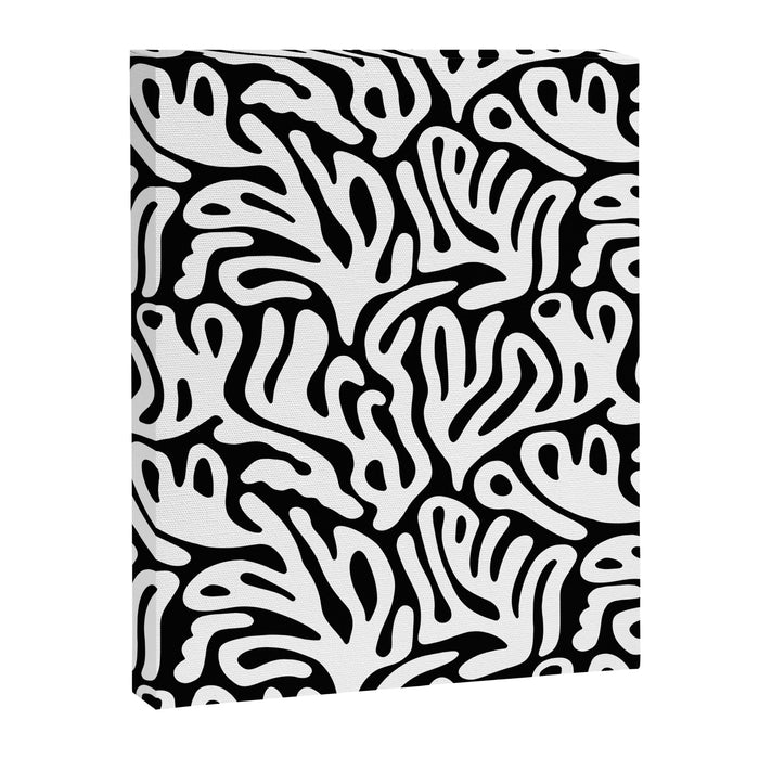 Matisse Organic Shapes Free Form Cut Outs Pattern White On Black Canvas Print Gallery Image 1