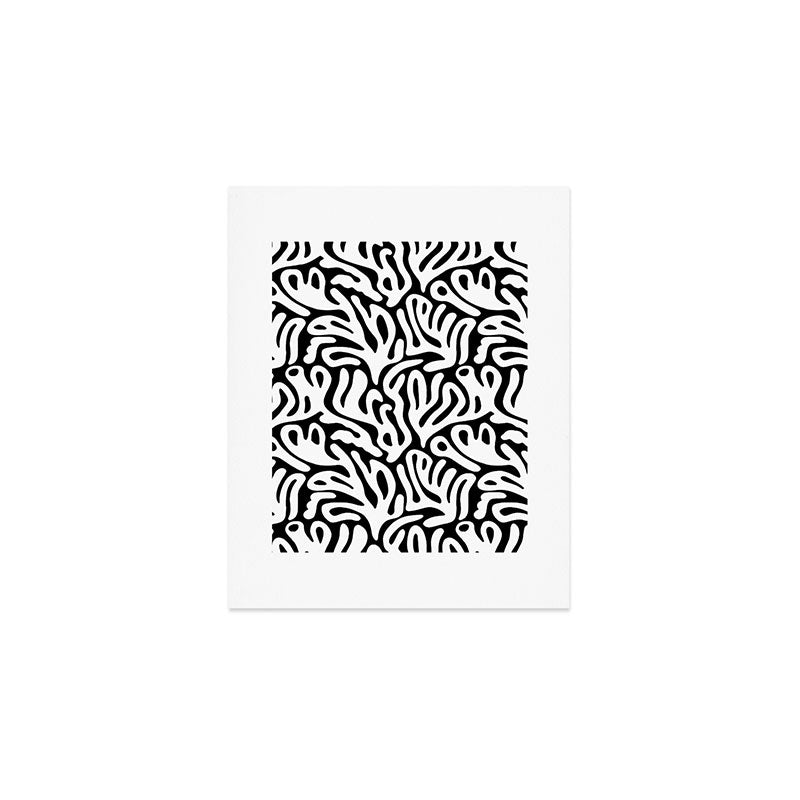 Matisse Organic Shapes Free Form Cut Outs Pattern White On Black Art Print Gallery Image 1