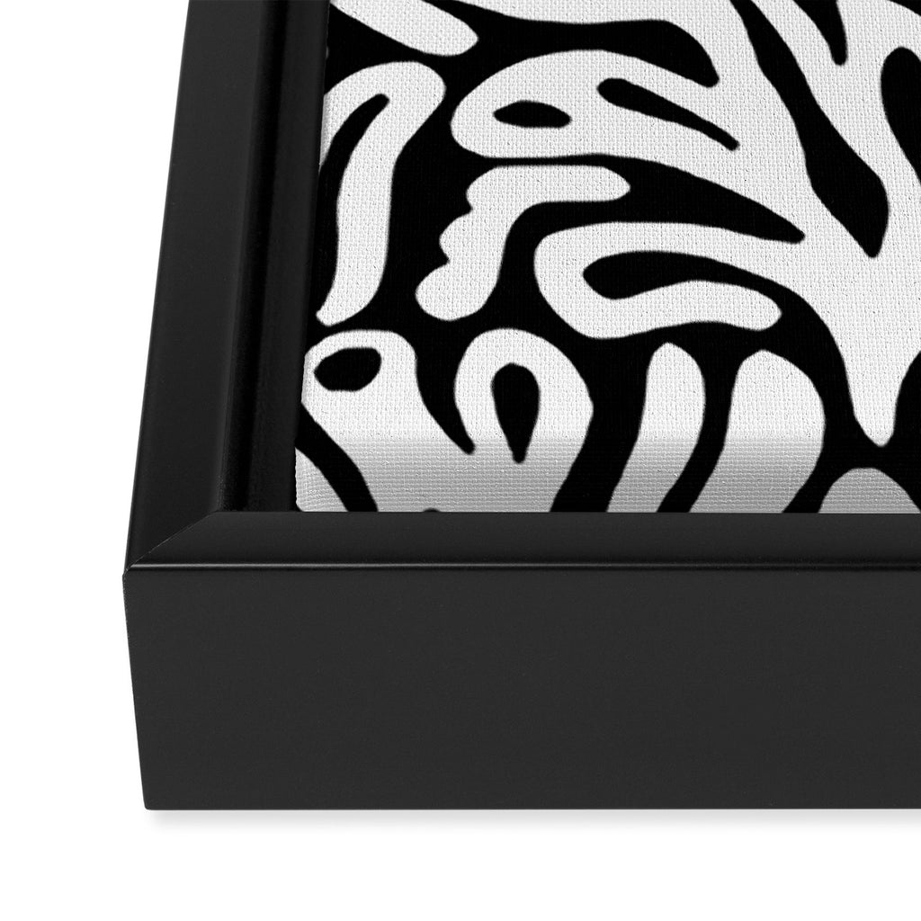 Matisse Organic Shapes Free Form Cut Outs Pattern White On Black Framed Canvas Print Gallery Image 3