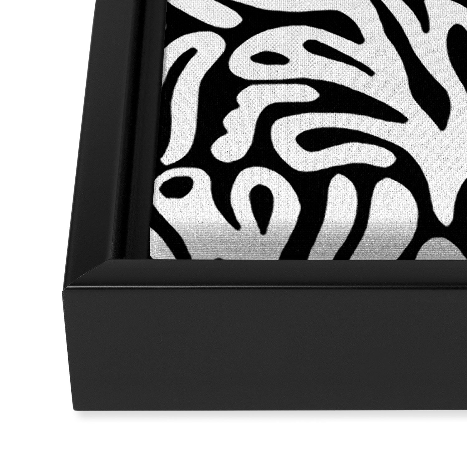 Matisse Organic Shapes Free Form Cut Outs Pattern White On Black Framed Canvas Print Gallery Image 3