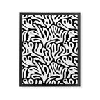 Matisse Organic Shapes Free Form Cut Outs Pattern White On Black Framed Canvas Print Gallery Image 8