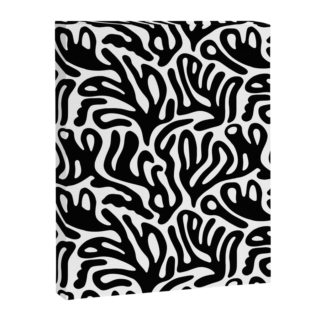 Matisse Style Organic Shapes Free Form Cut Outs Pattern Black On White Canvas Print Gallery Image 8