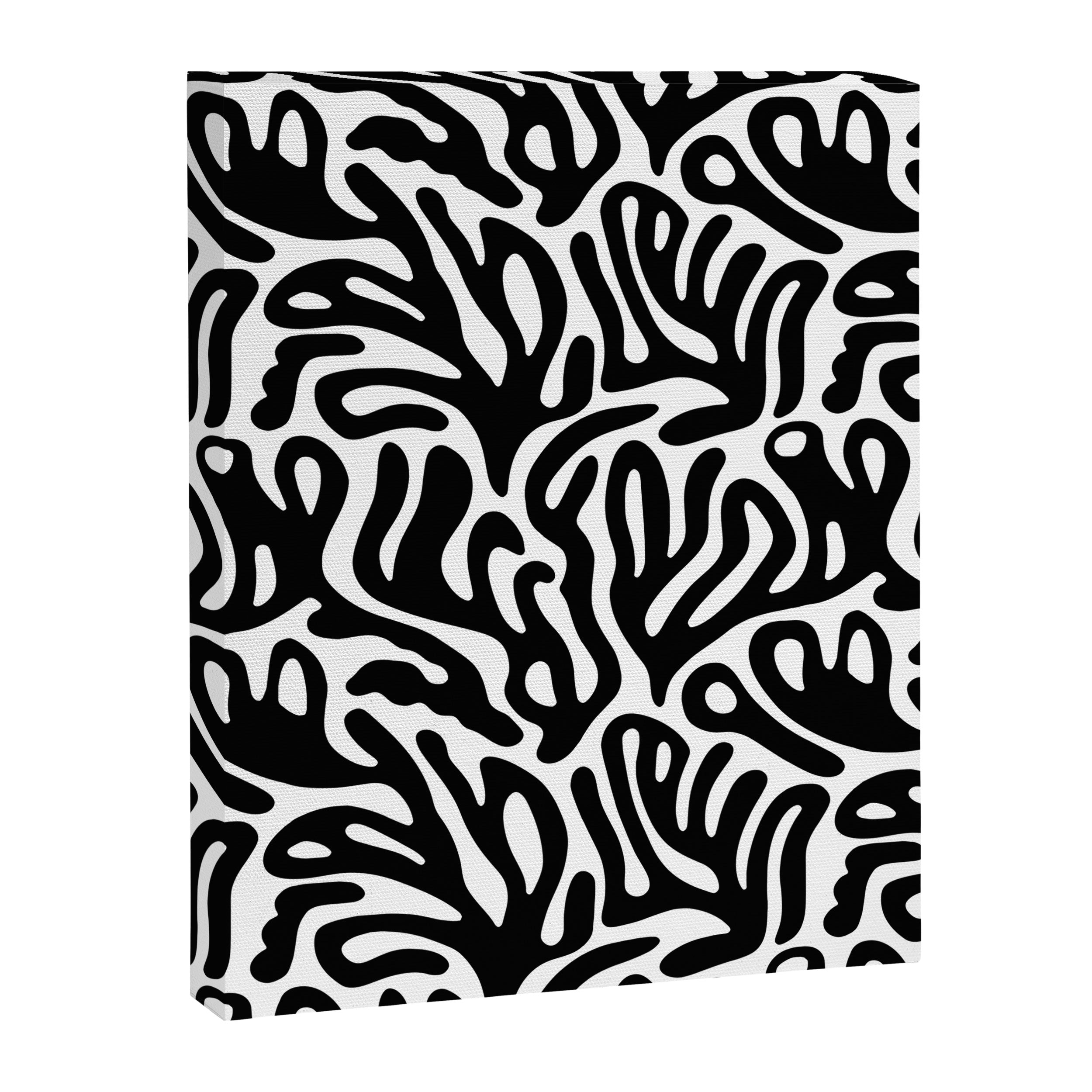 Matisse Style Organic Shapes Free Form Cut Outs Pattern Black On White Canvas Print Gallery Image 8