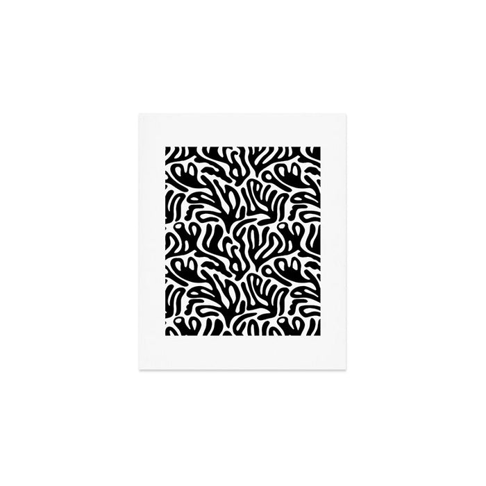Matisse Style Organic Shapes Free Form Cut Outs Pattern Black On White Art Print Gallery Image 1