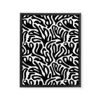 Matisse Style Organic Shapes Free Form Cut Outs Pattern Black On White Framed Canvas Print Gallery Image 8