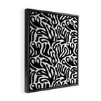 Matisse Style Organic Shapes Free Form Cut Outs Pattern Black On White Framed Canvas Print Gallery Image 2