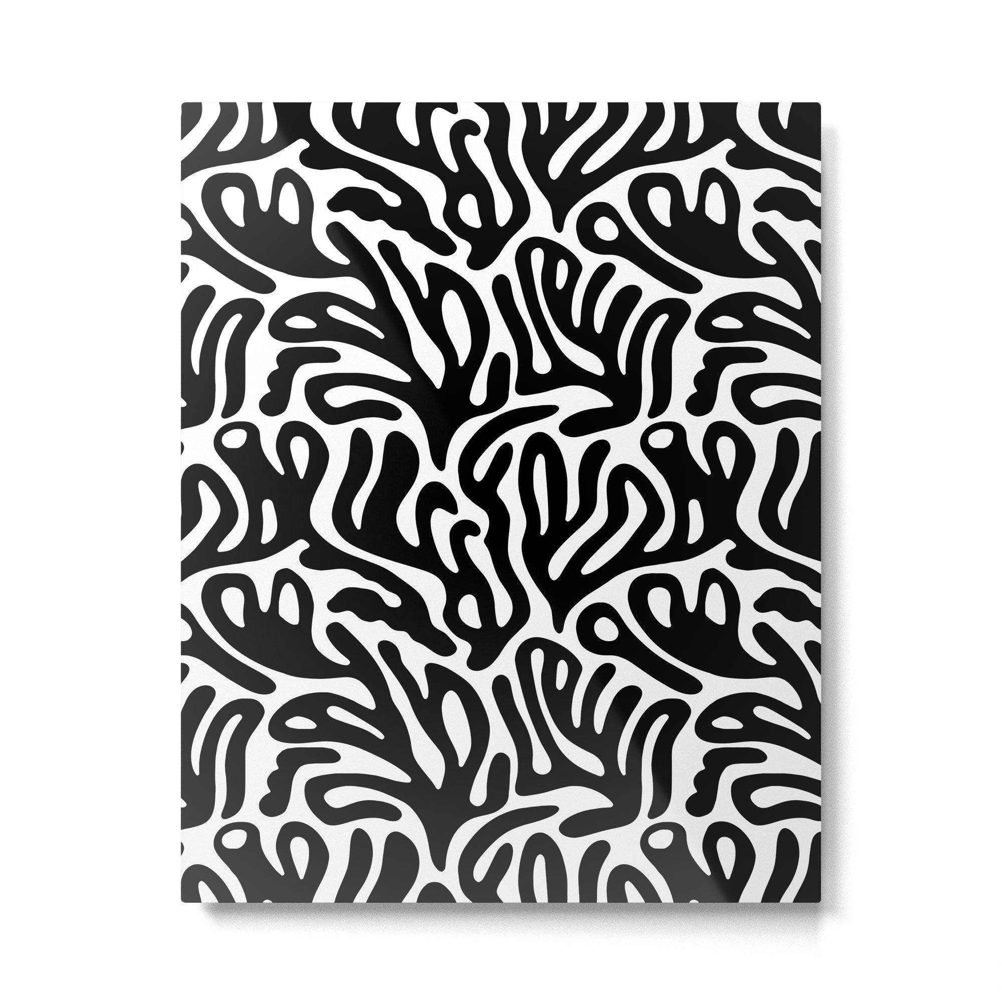 Matisse Style Organic Shapes Free Form Cut Outs Pattern Black On White Metal Print Gallery Image 6