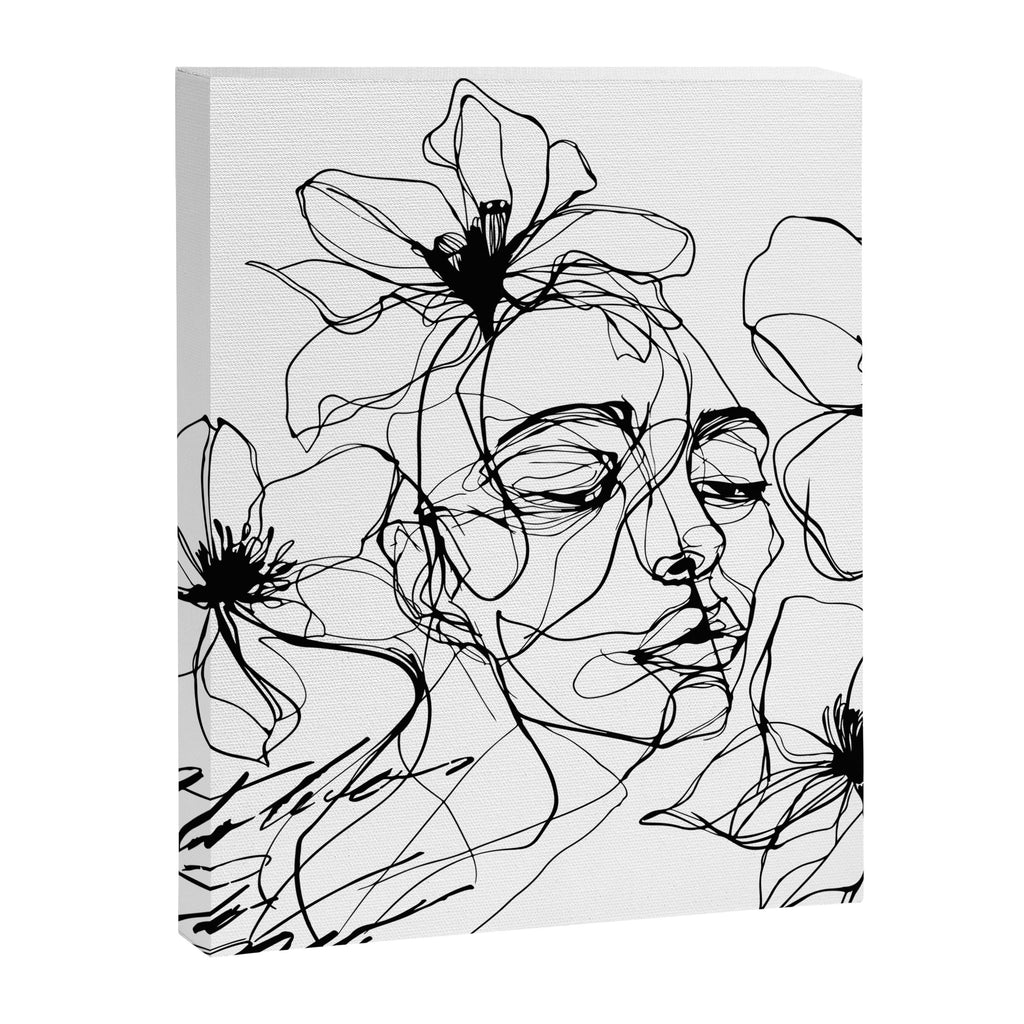 Monochrome Muse Expressive Line Art Portrait Canvas Print Gallery Image 6