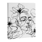 Monochrome Muse Expressive Line Art Portrait Canvas Print Gallery Image 6