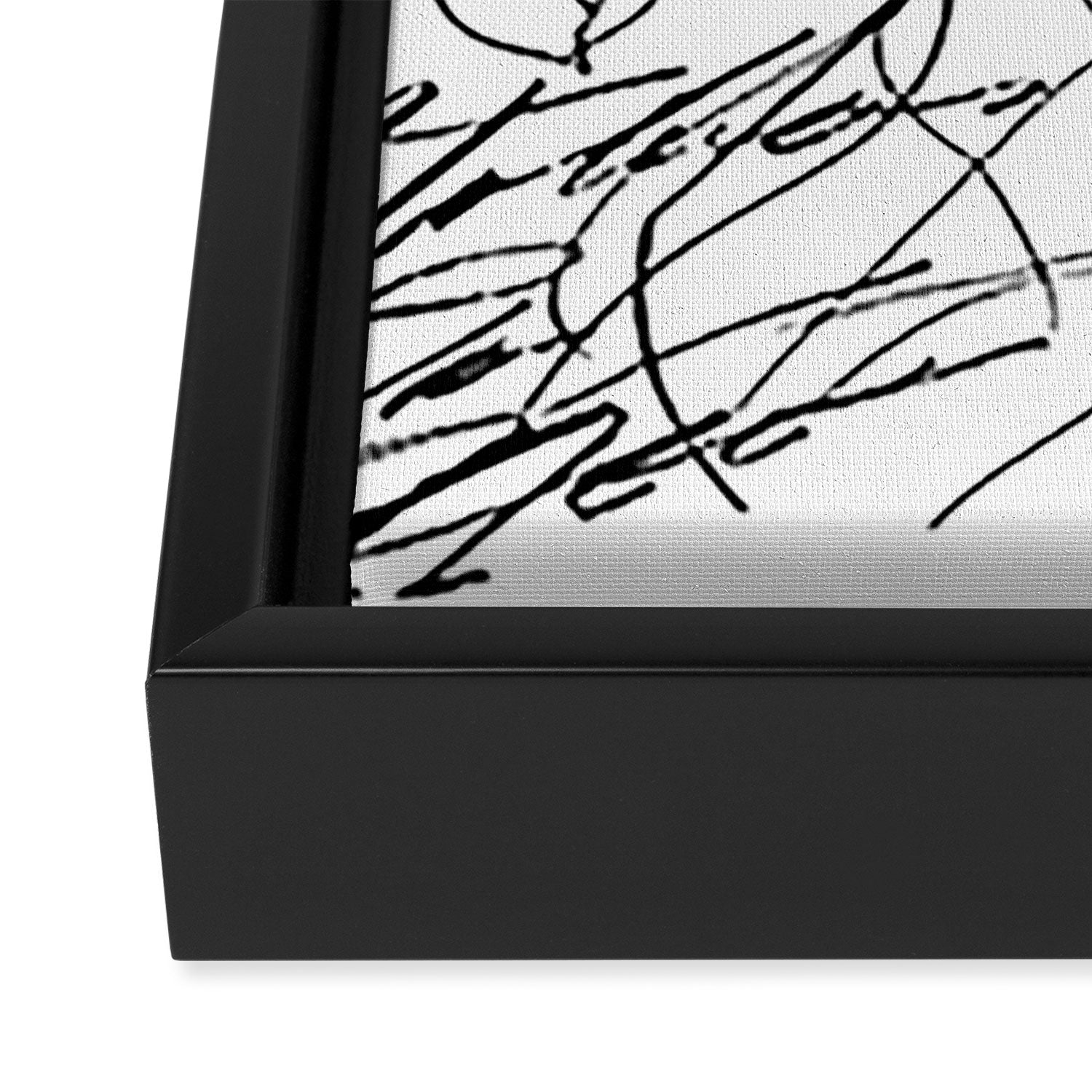 Monochrome Muse Expressive Line Art Portrait Framed Canvas Print Gallery Image 3