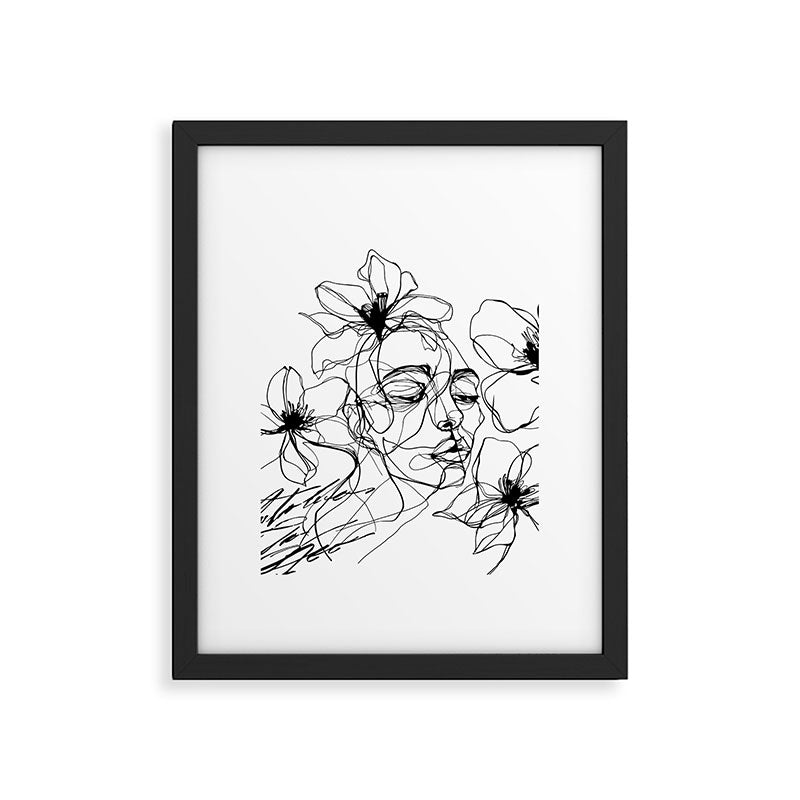 Monochrome Muse Expressive Line Art Portrait Framed Art Print Gallery Image 5
