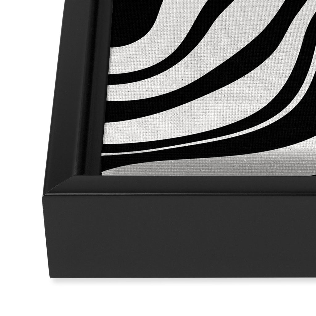 Monochrome Waves Framed Canvas Print Gallery Image 3