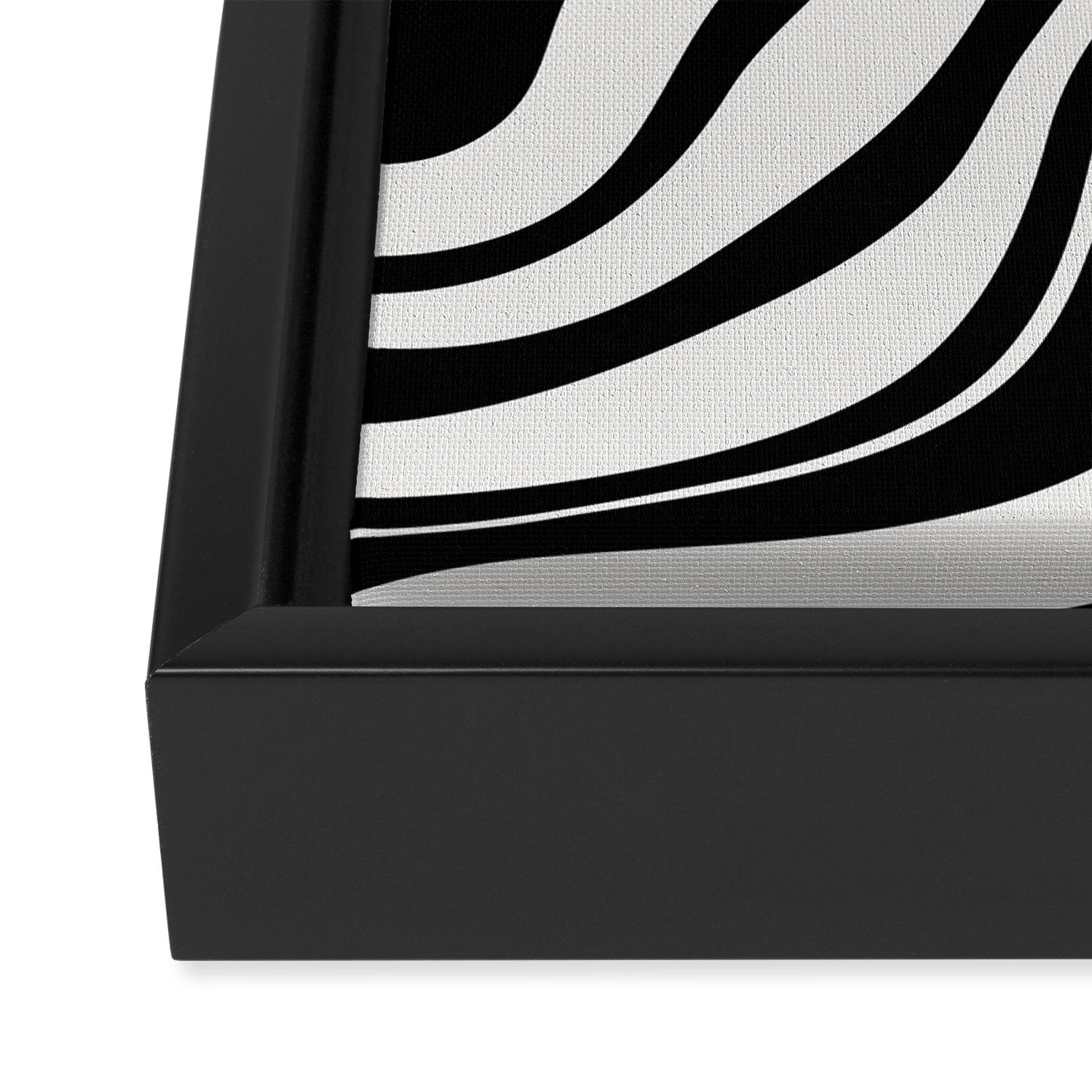 Monochrome Waves Framed Canvas Print Gallery Image 3