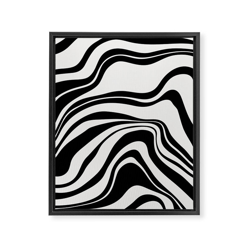 Monochrome Waves Framed Canvas Print Gallery Image 6
