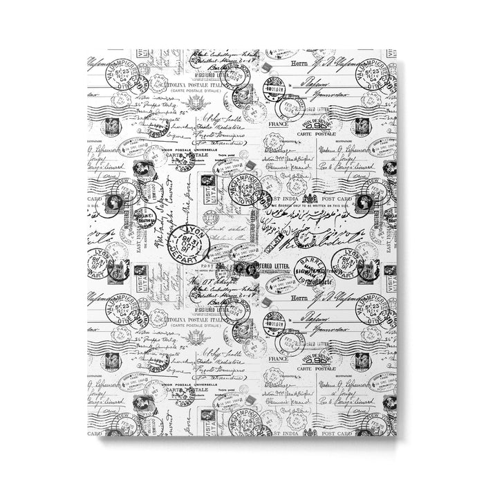 Nostalgic Message Charming Vintage Letters And Postcards Black White Pattern Metal Print Gallery Image 1