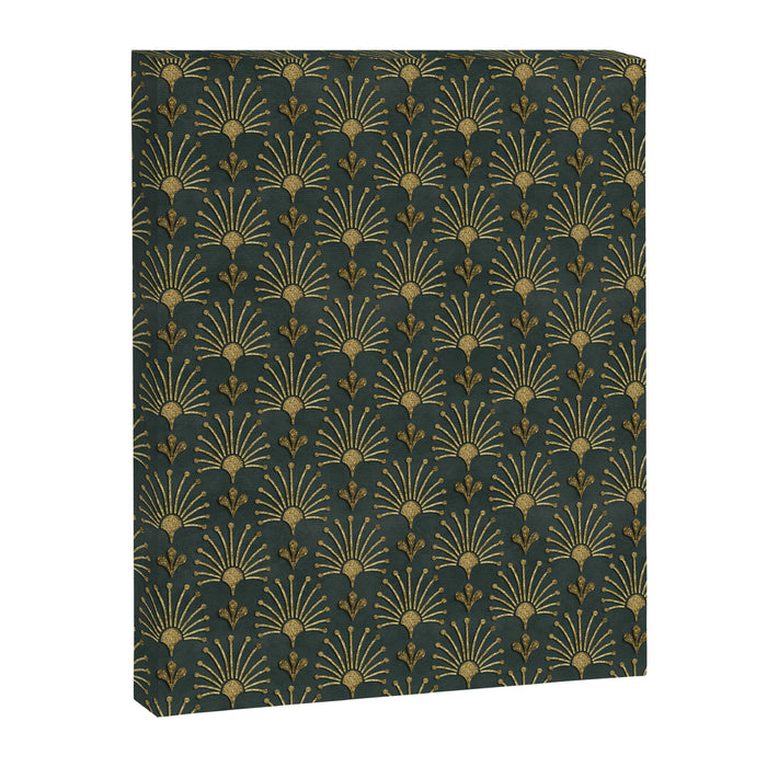 Retro Art Deco Pattern Gold On Green Velvet Canvas Print Gallery Image 1