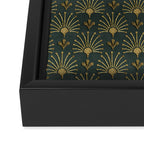 Retro Art Deco Pattern Gold On Green Velvet Framed Canvas Print Gallery Image 3