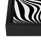Retro Shapes And Lines Black And White Optical Art Framed Canvas Print Gallery Image 3