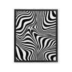 Retro Shapes And Lines Black And White Optical Art Framed Canvas Print Gallery Image 8