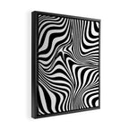 Retro Shapes And Lines Black And White Optical Art Framed Canvas Print Gallery Image 2