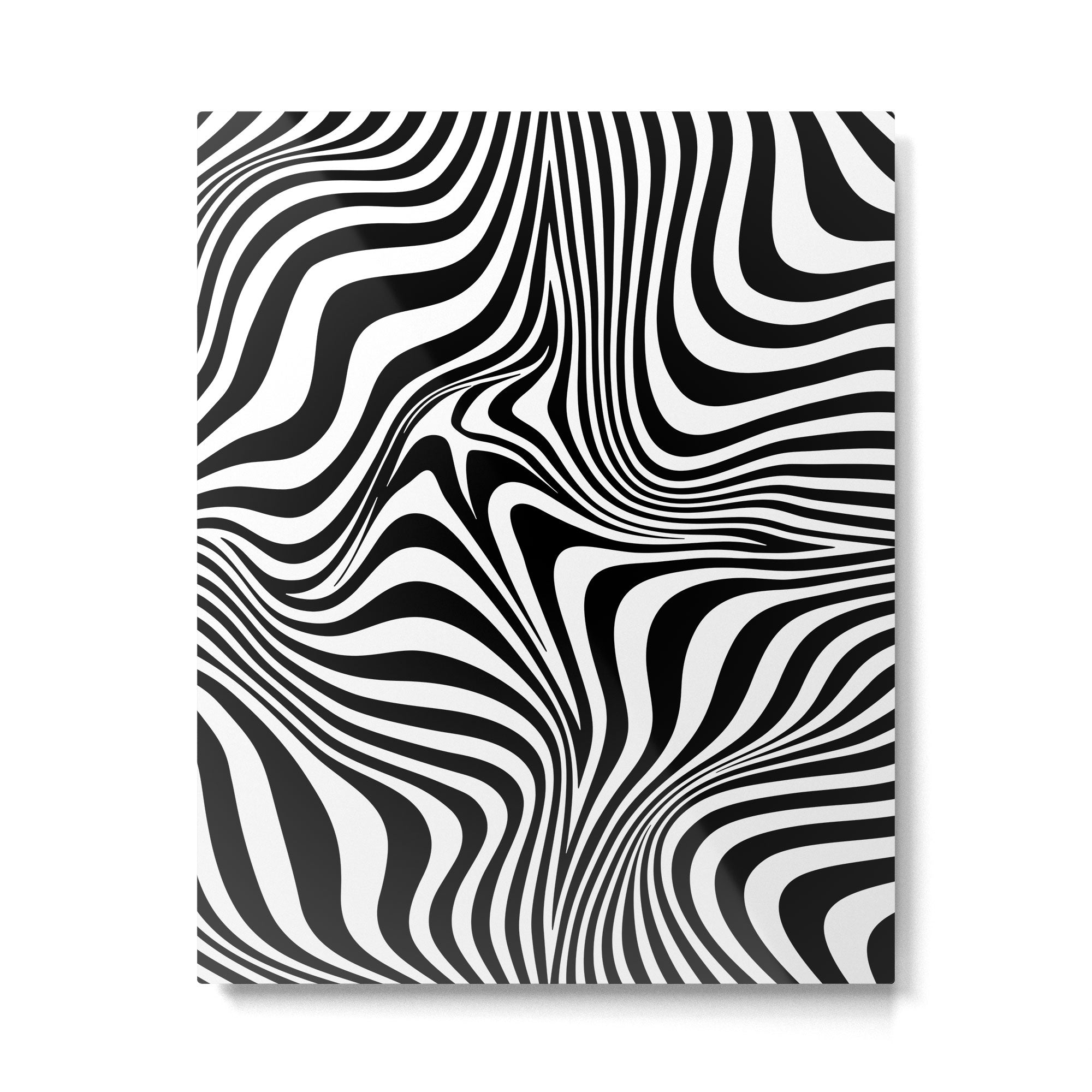 Retro Shapes And Lines Black And White Optical Art Metal Print Gallery Image 6