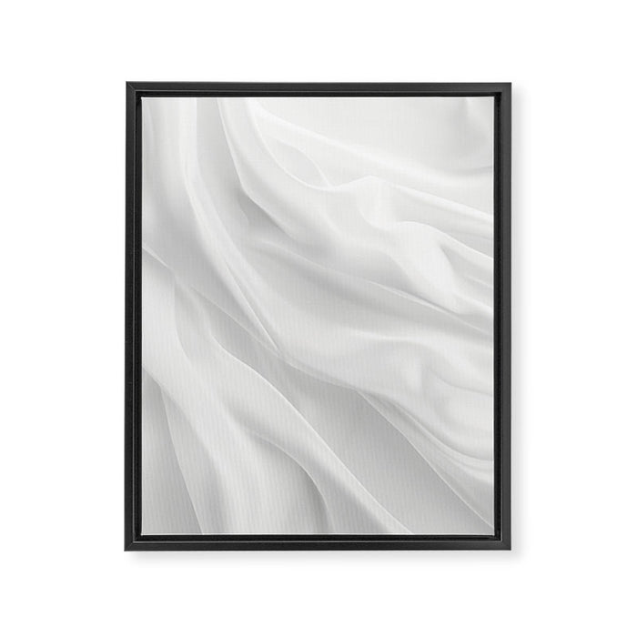 Silk Sensation Subtle White Surface Framed Canvas Print Gallery Image 1