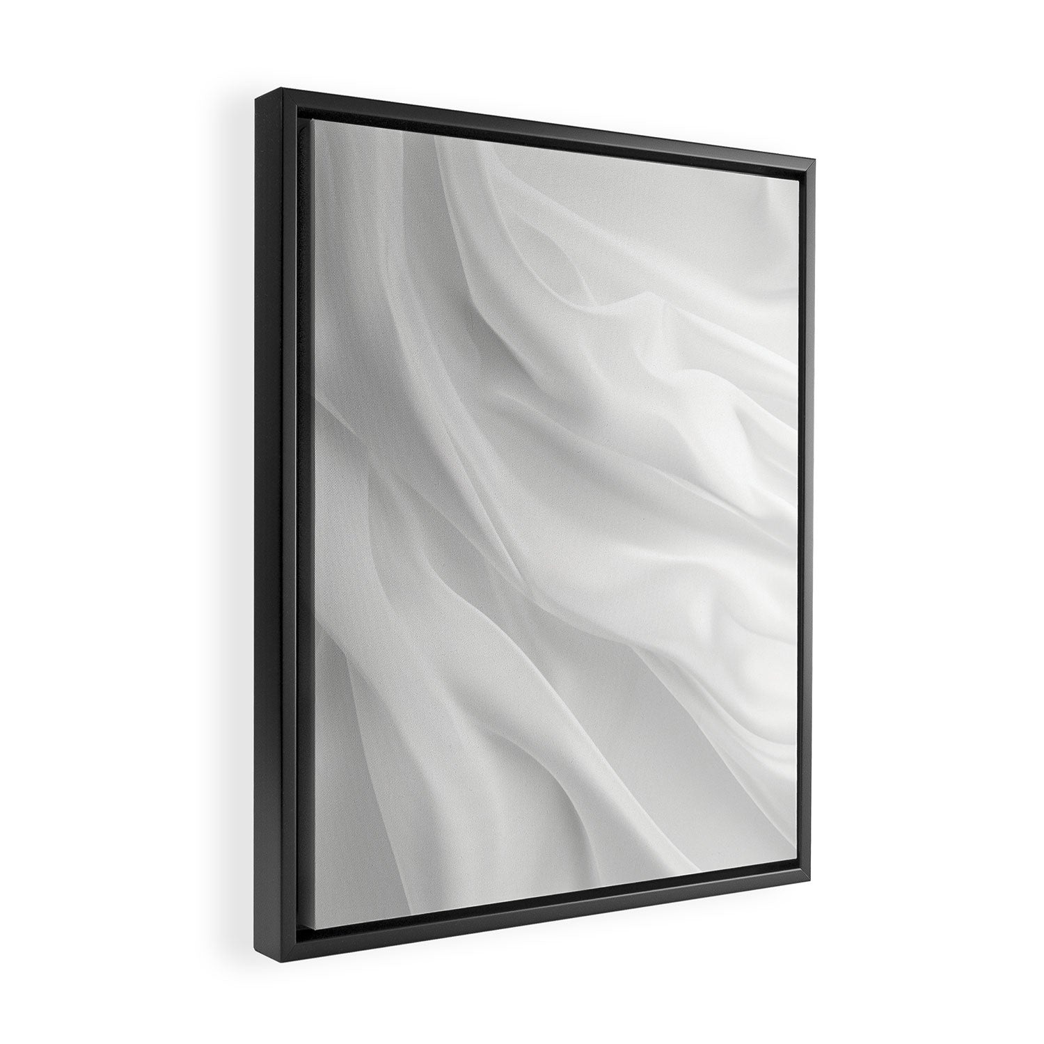 Silk Sensation Subtle White Surface Framed Canvas Print Gallery Image 2