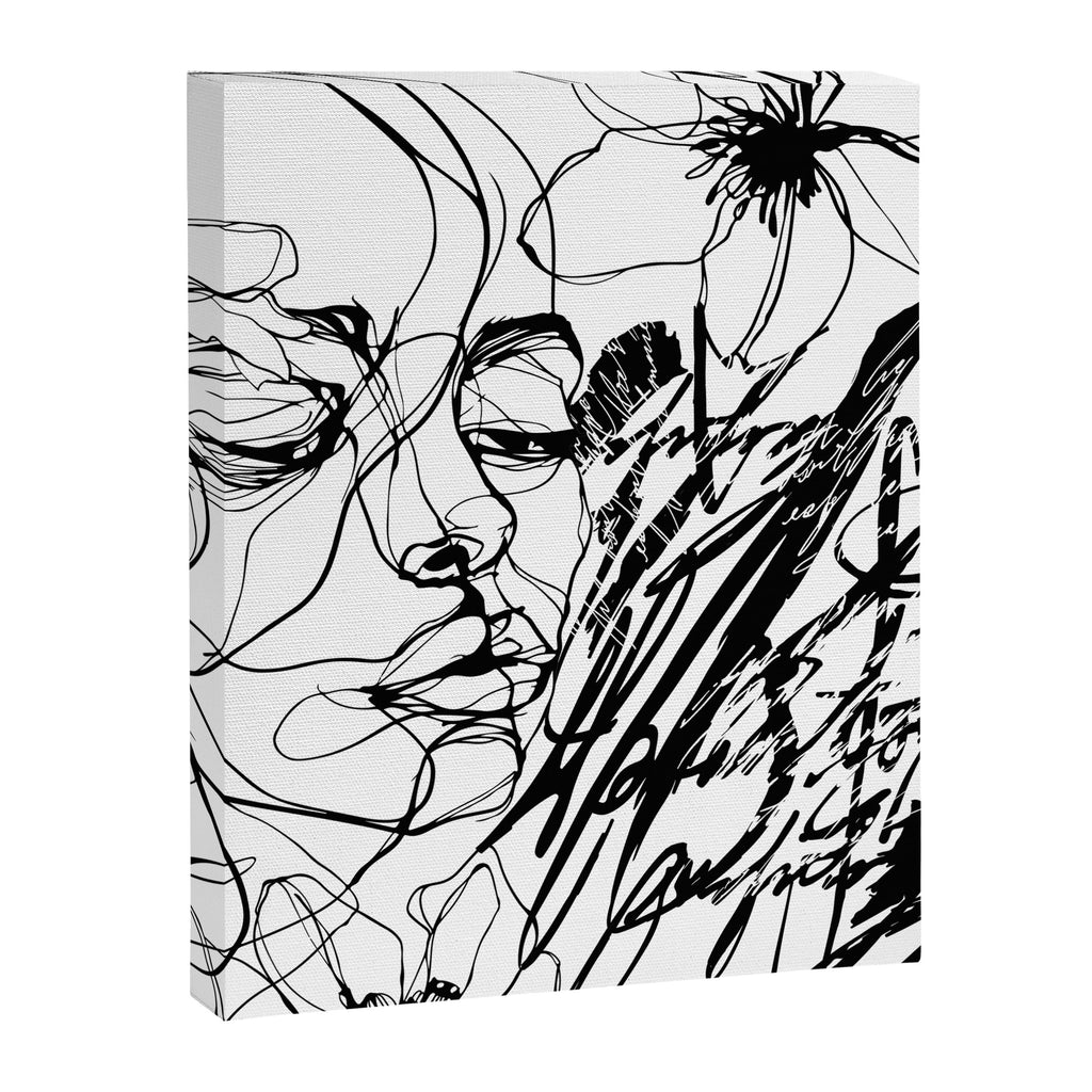The Edge Of Grace Expressive Line Art Portrait Canvas Print Gallery Image 6