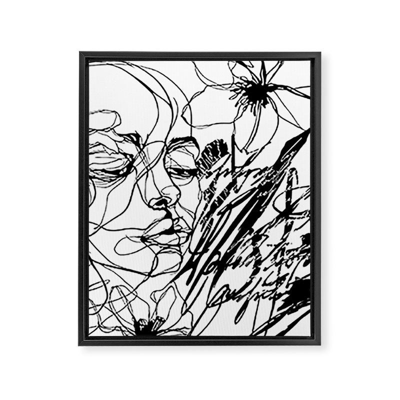 The Edge Of Grace Expressive Line Art Portrait Framed Canvas Print Gallery Image 6