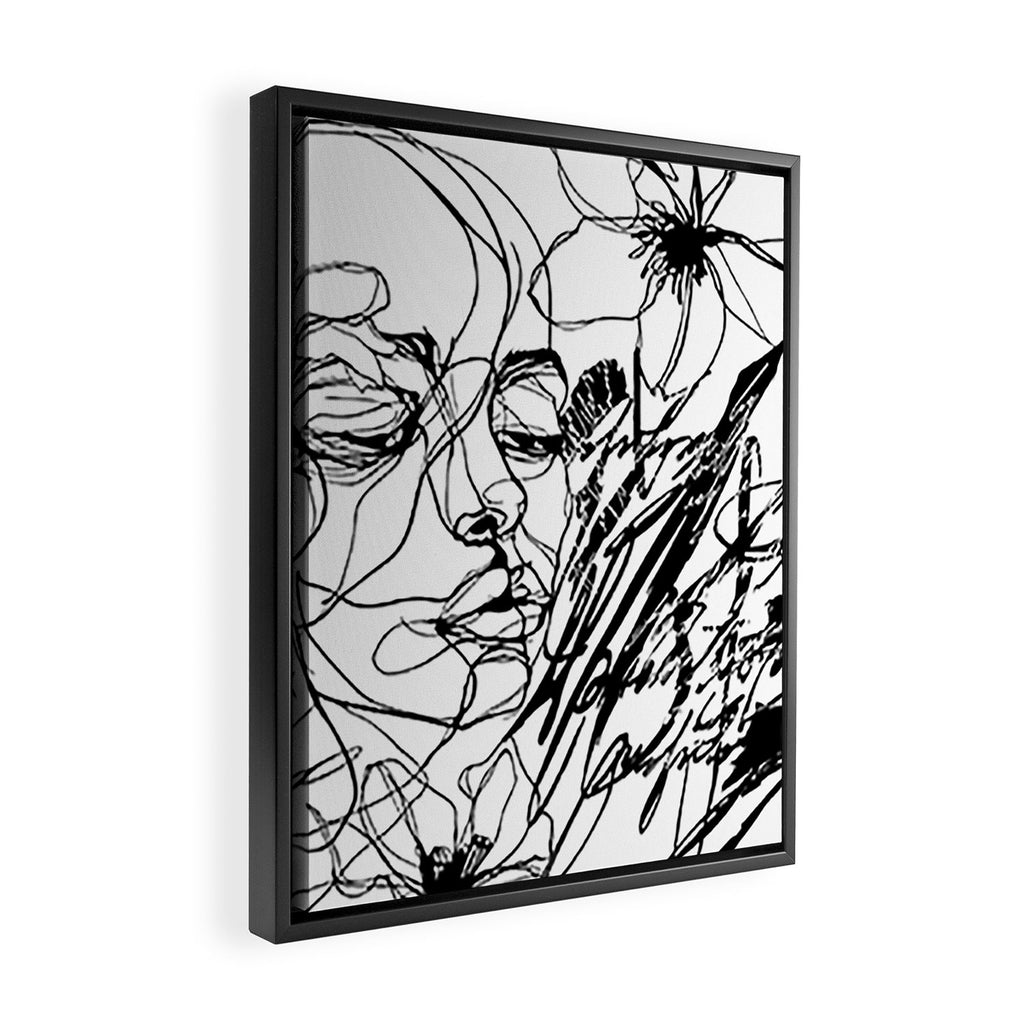 The Edge Of Grace Expressive Line Art Portrait Framed Canvas Print Gallery Image 2
