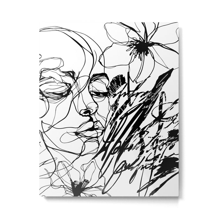 The Edge Of Grace Expressive Line Art Portrait Metal Print Gallery Image 1