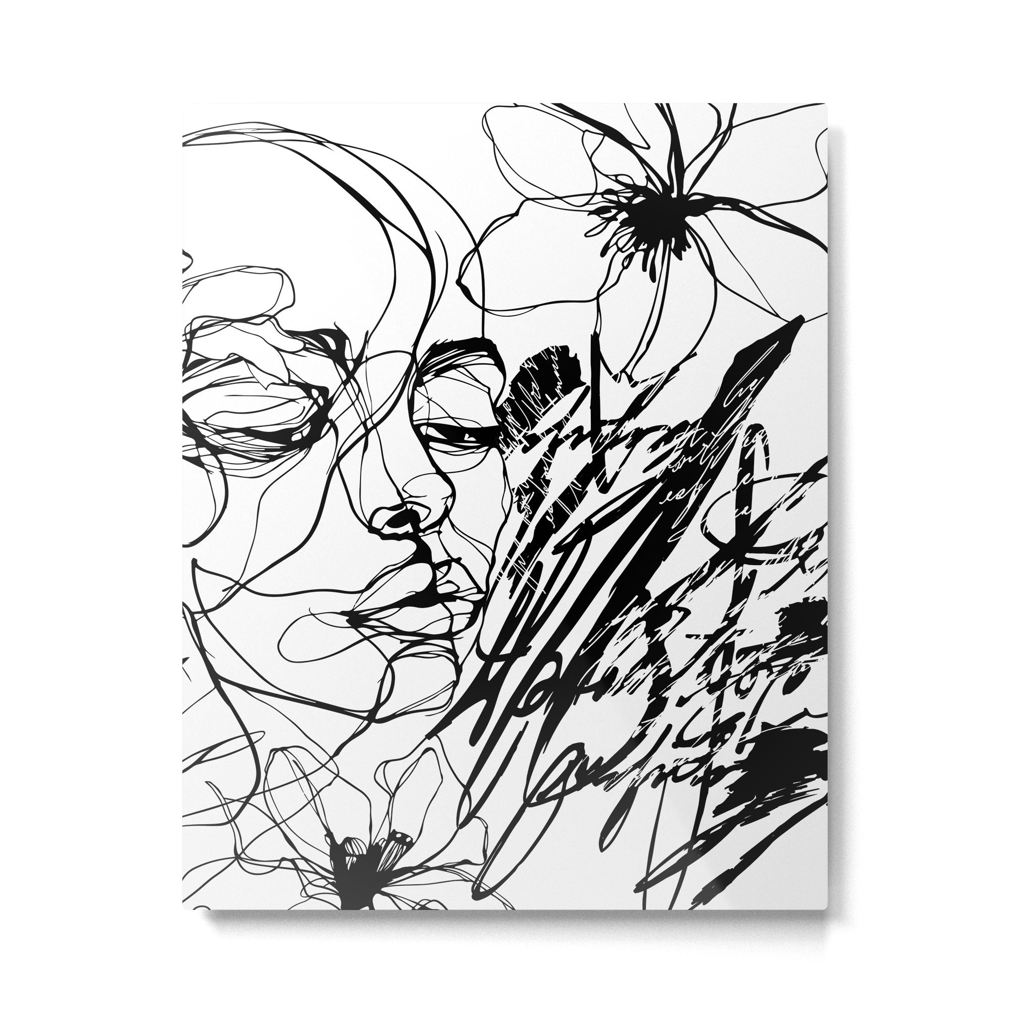 The Edge Of Grace Expressive Line Art Portrait Metal Print Gallery Image 4